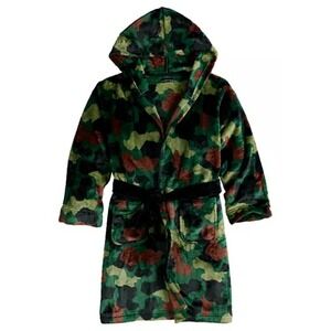 Cuddl Duds Kids Camouflage Pajama Robe - Green and Brown